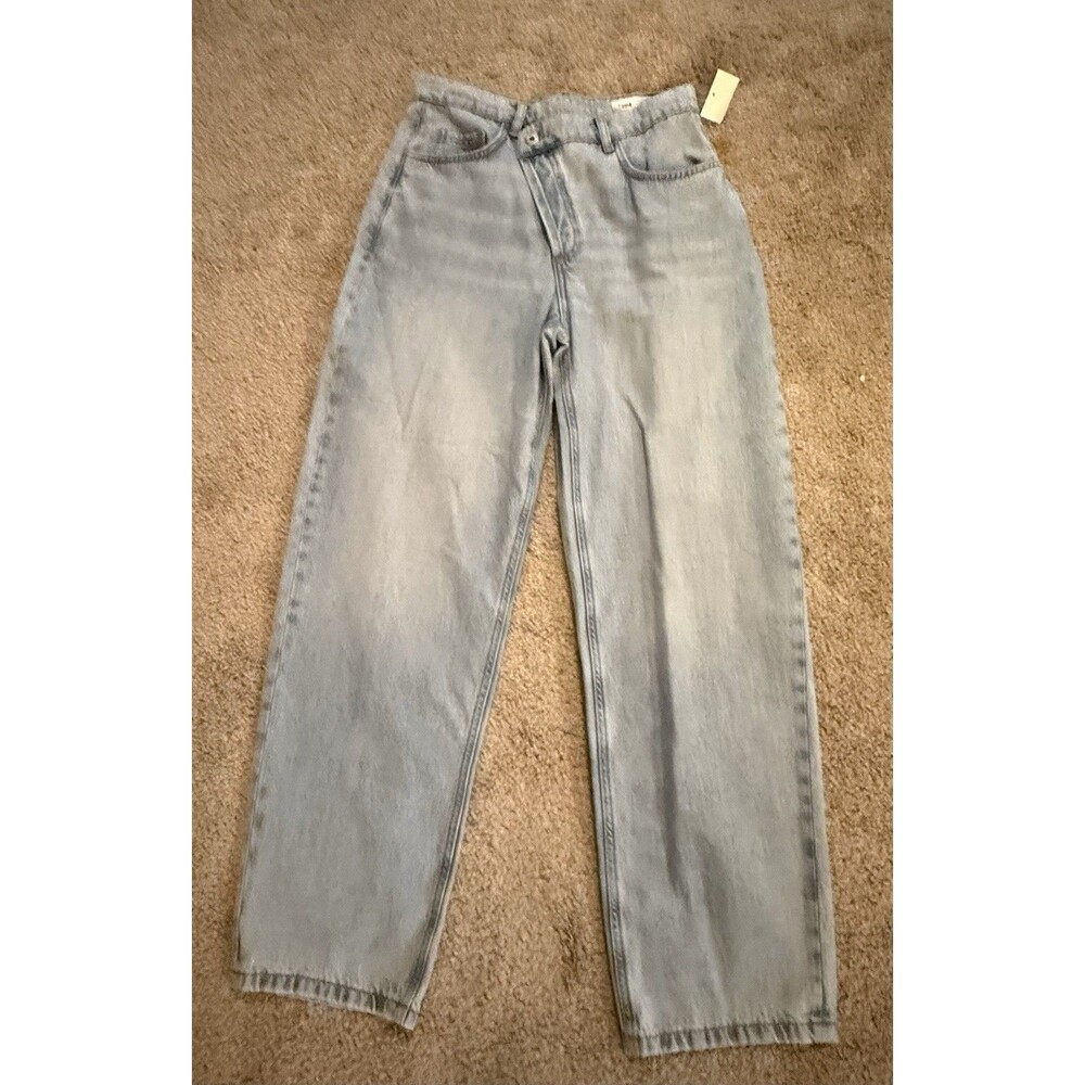 Collusion Women's light wash Jeans 28X32 Crossover Zipper x004 dad jean NWT